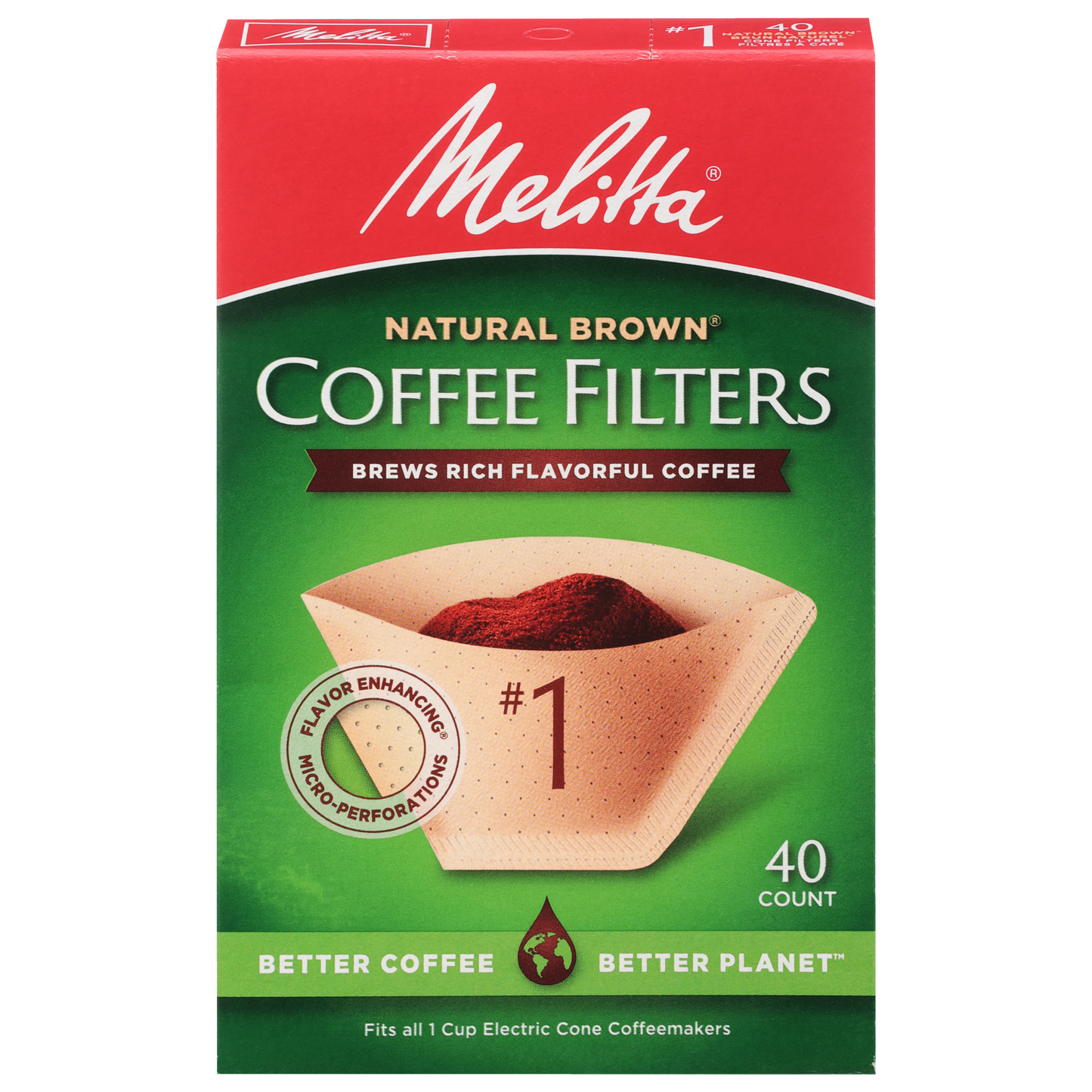 Melitta#1 Cone Filters Paper Natural Brown Compostible Coffee Filters