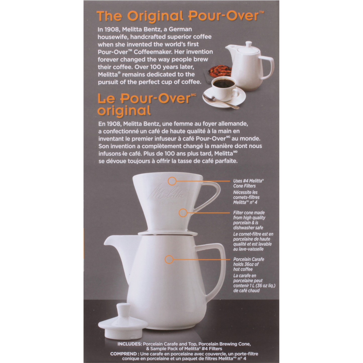 Porcelain Pour-Over Coffeemaker & Carafe Set (36oz)