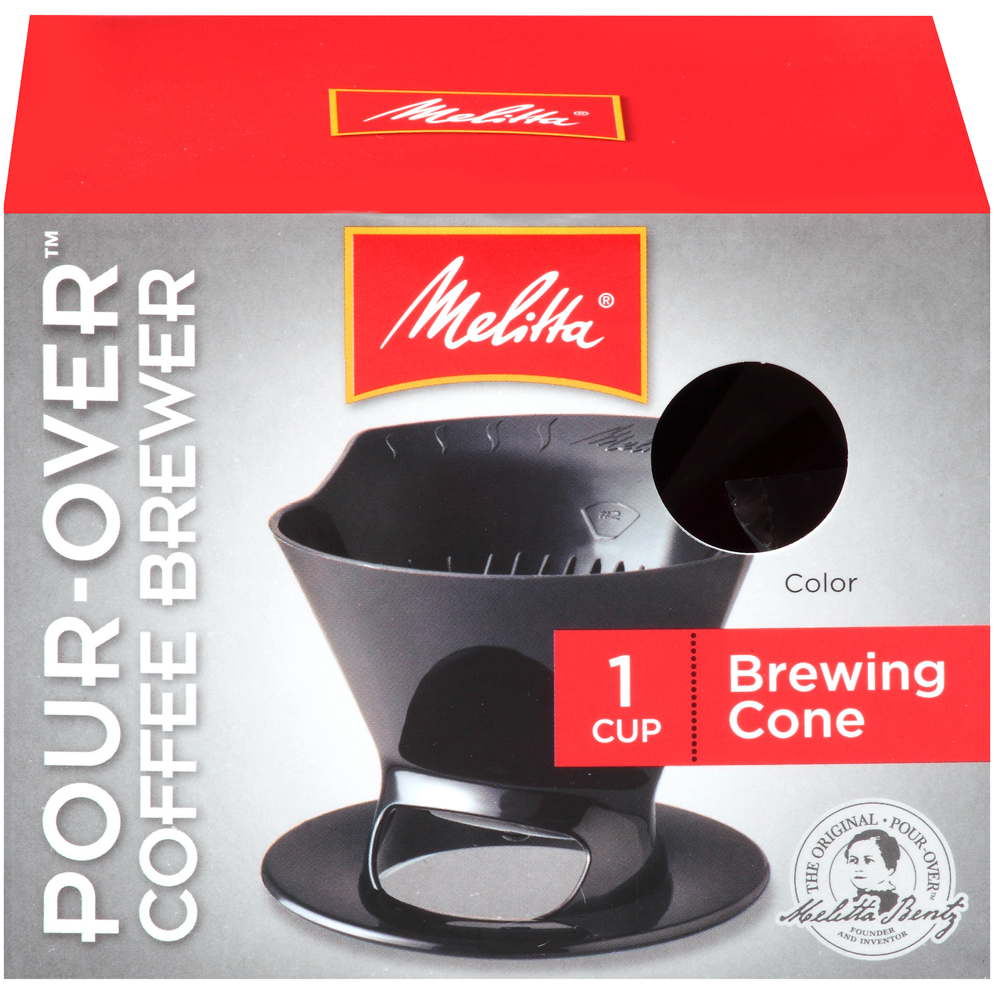 1-Cup Pour-Over Coffee Brew Cone - Black