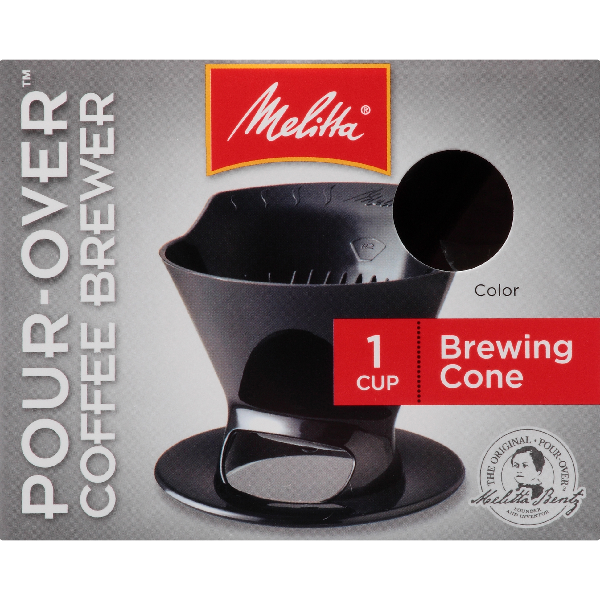 1-Cup Pour-Over Coffee Brew Cone - Black