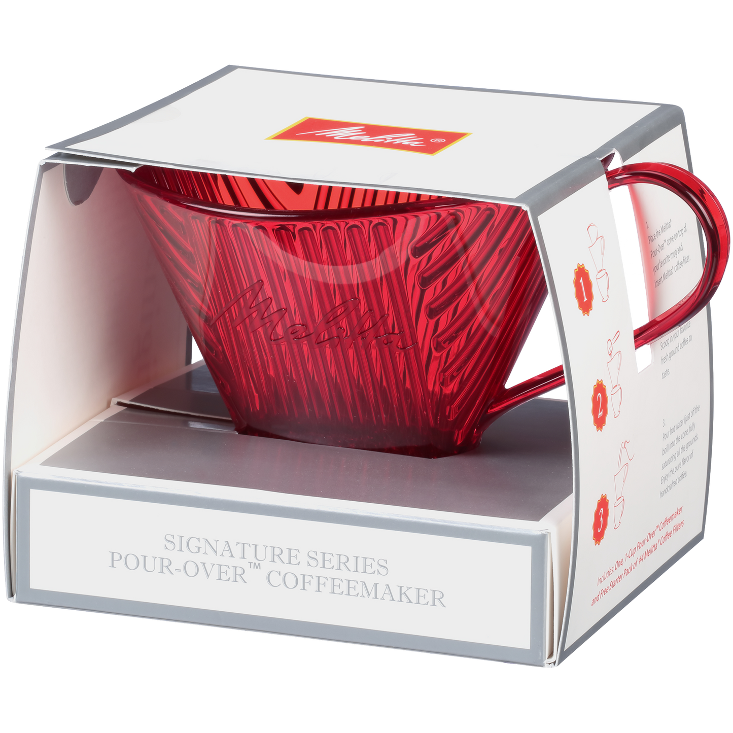 Signature Series 1-Cup Pour-Over Coffeemaker - Tritan™ Translucent Red