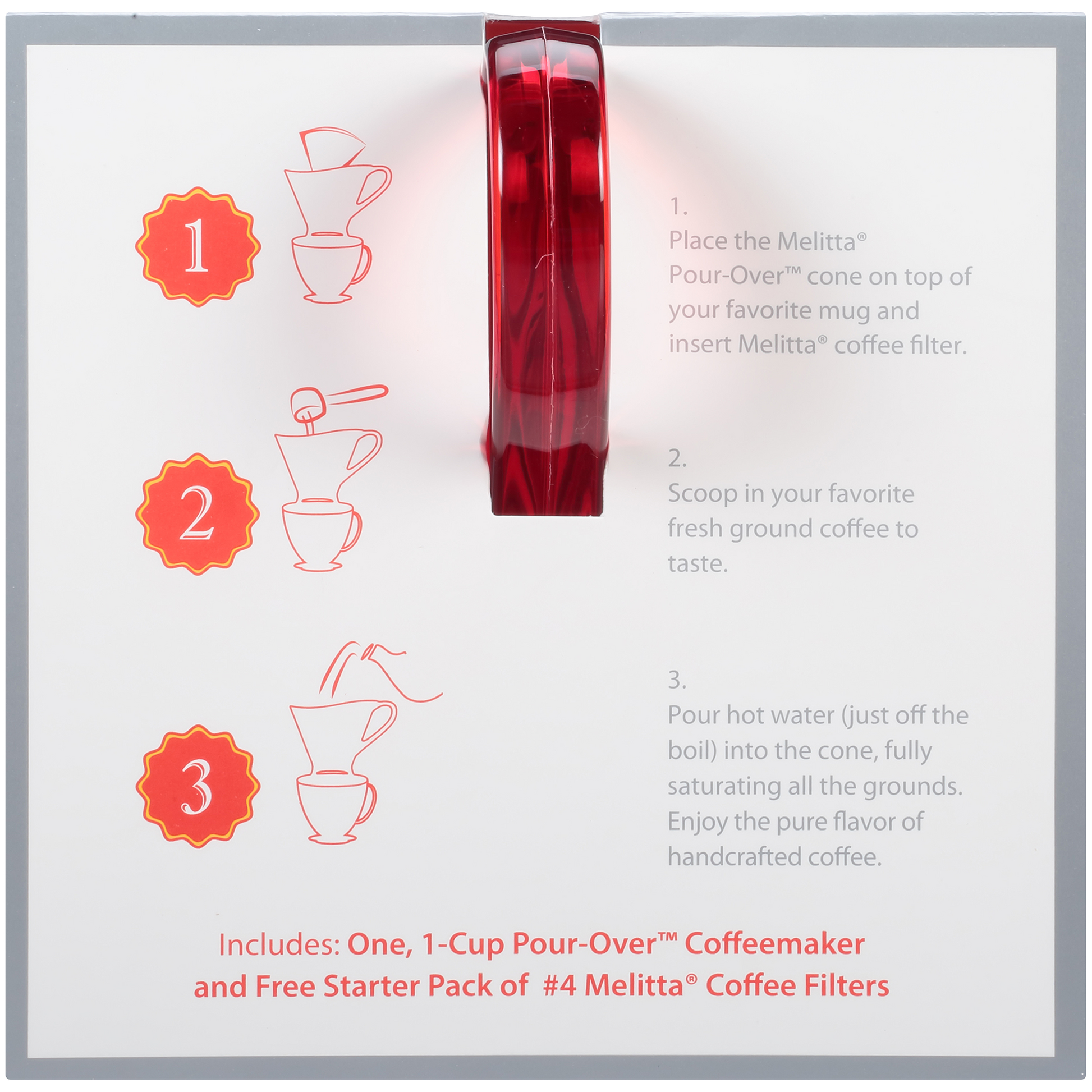 Signature Series 1-Cup Pour-Over Coffeemaker - Tritan™ Translucent Red