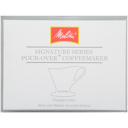 Signature Series 1-Cup Pour-Over Coffeemaker - Porcelain With Metallic Finish, Gunmetal