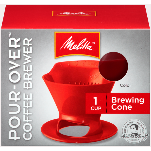 1-Cup Pour-Over Coffee Brew Cone - Red