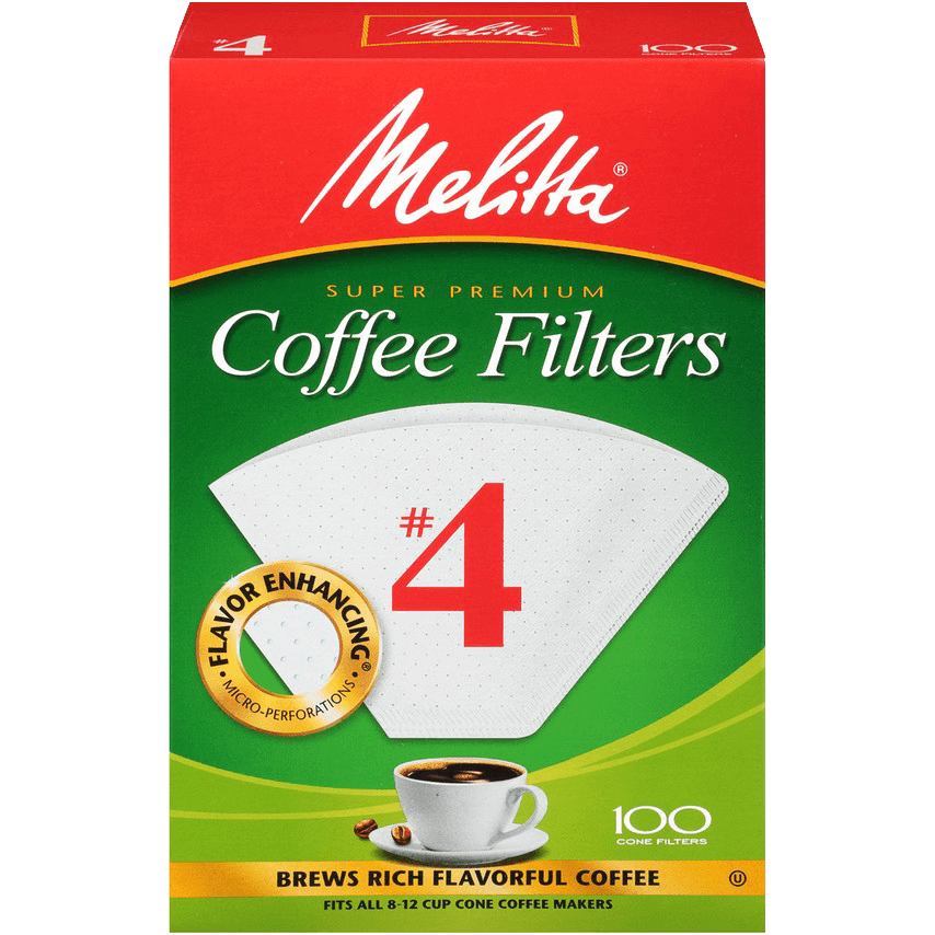 #4 Cone Filter Paper White - 100 Count