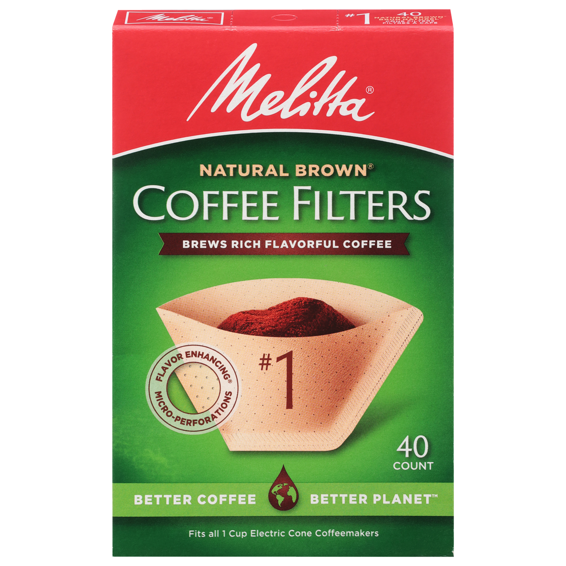 Melitta#1 Cone Filters Paper Natural Brown Compostible Coffee Filters