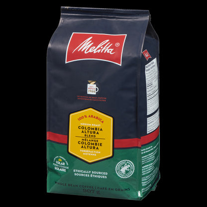 Melitta Colombia Altura Medium Blend Whole Bean Coffee Arabica Ethically Sourced
