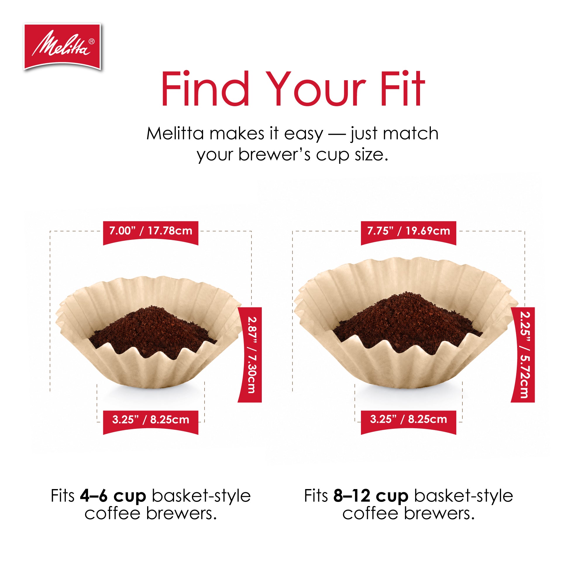 Melitta® 8-12 Cup Basket Filter Paper Natural Brown - 100 Ct