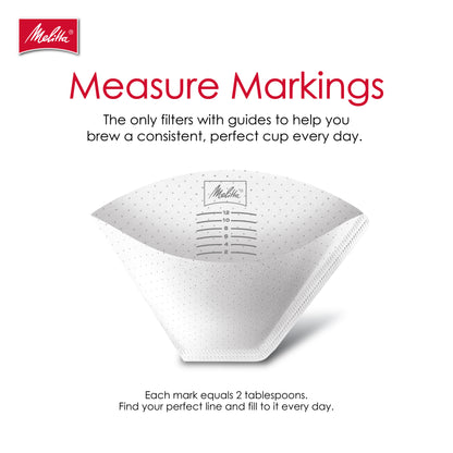 #4 Cone Filter Paper White - Measure Markings - 40 Count