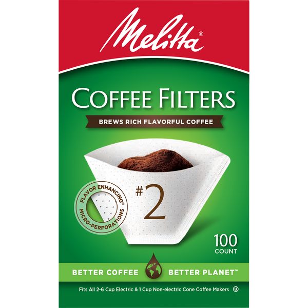 Melitta® #2 Cone Coffee Filter Paper White - 100 Ct - Official