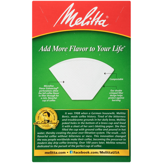 Melitta® 2 Cone Coffee Filter Paper White 100 Ct Official