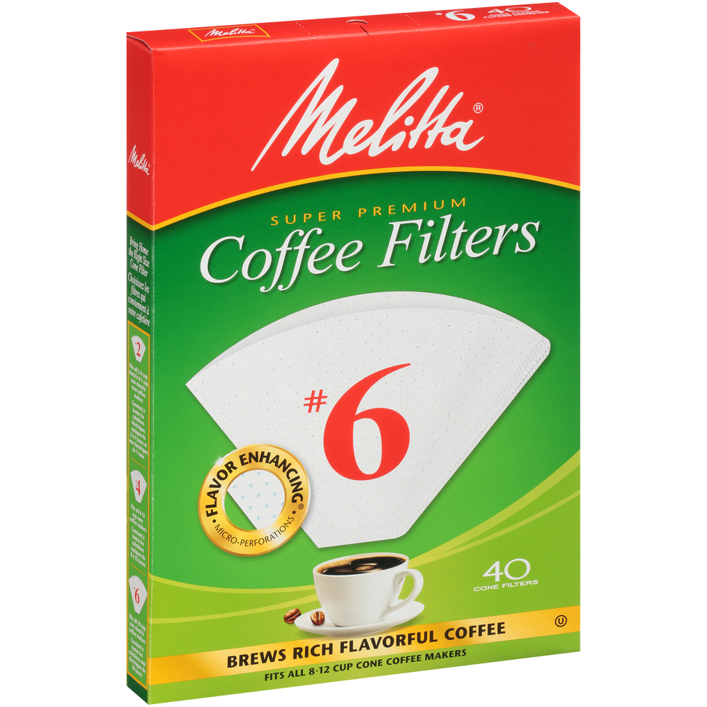 Melitta® #6 Cone Coffee Filter Paper White - 40 Ct | Official – Melitta USA