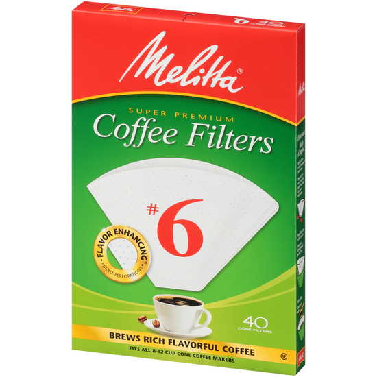 Melitta® #6 Cone Coffee Filter Paper White - 40 Ct | Official – Melitta USA