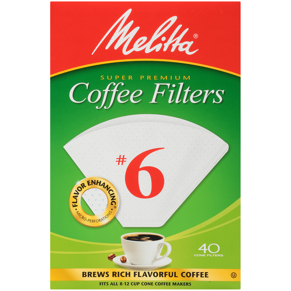 Melitta® #6 Cone Coffee Filter Paper White - 40 Ct | Official – Melitta USA