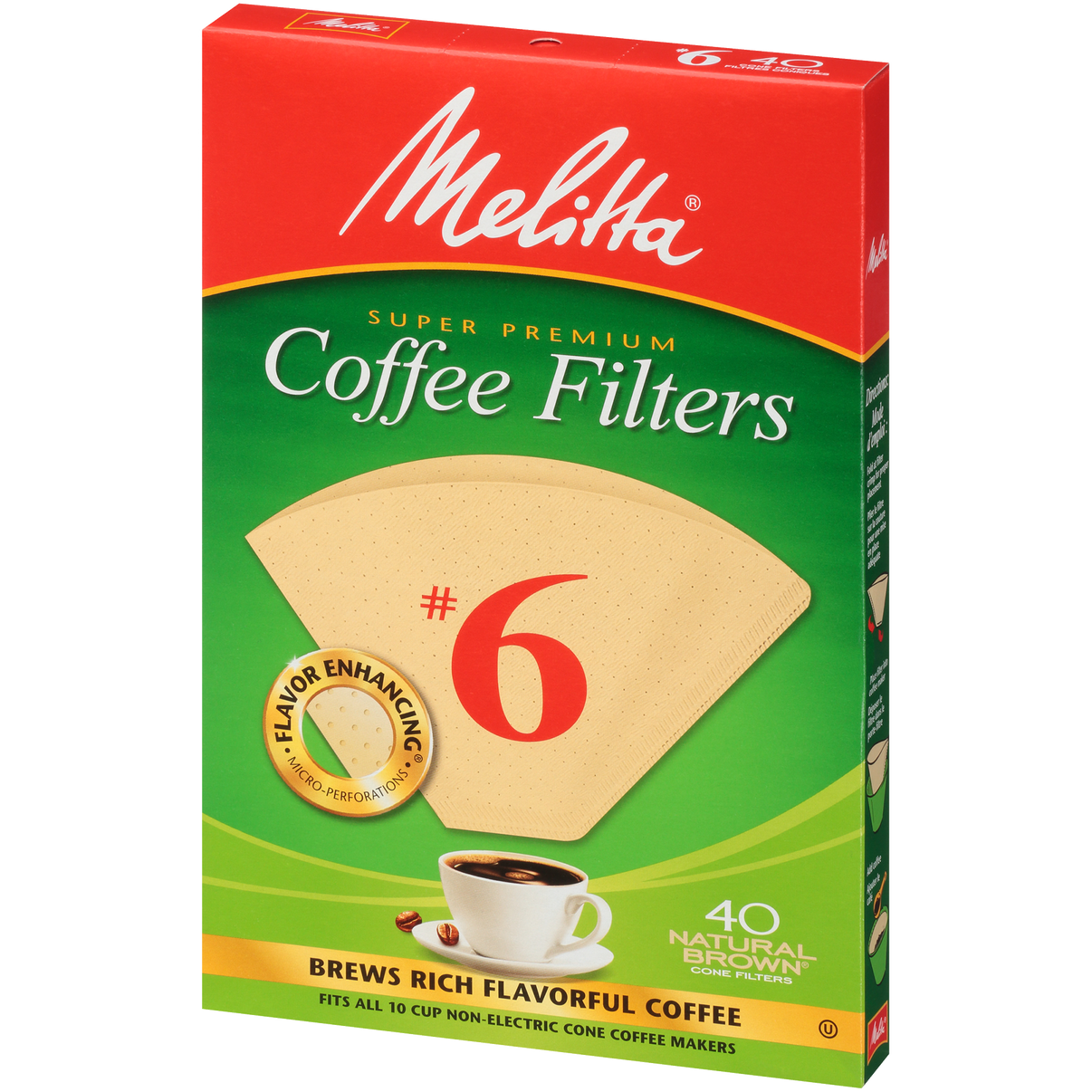 Melitta® 6 Cone Coffee Filter Paper Natural Brown 40 Ct Melitta USA