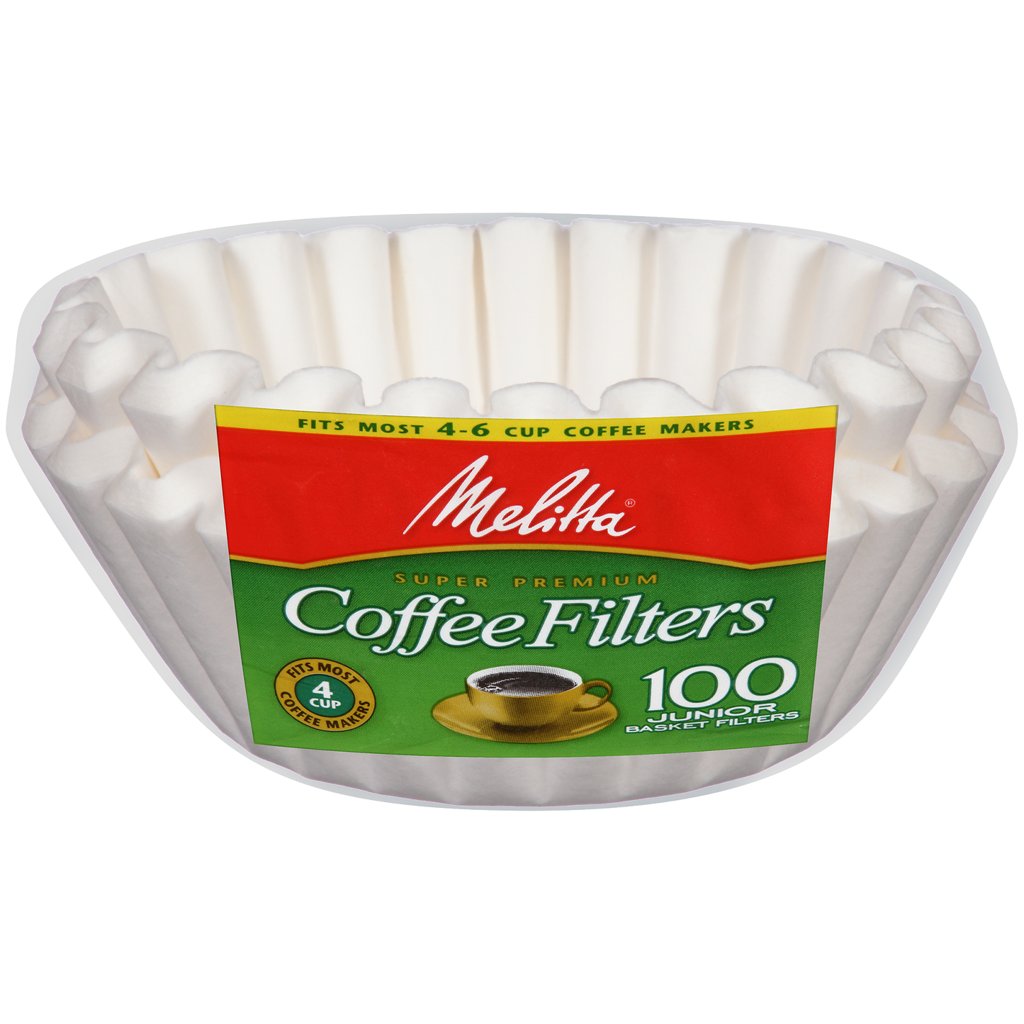 4-6 Cup Jr. Basket Filter Paper White - 100 Count