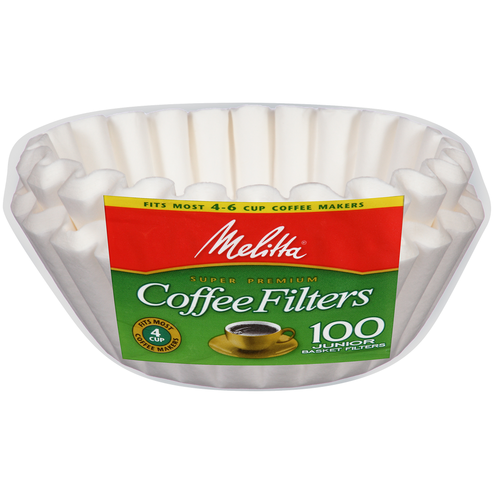 4-6 Cup Jr. Basket Filter Paper White - 100 Count