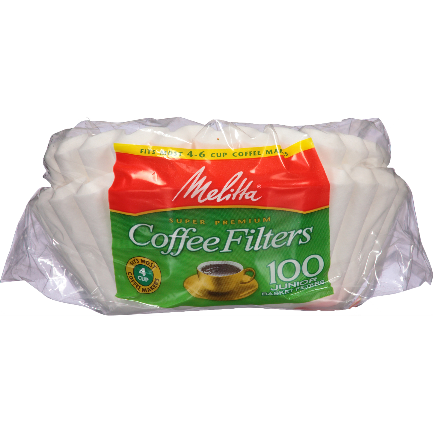 4-6 Cup Jr. Basket Filter Paper White - 100 Count