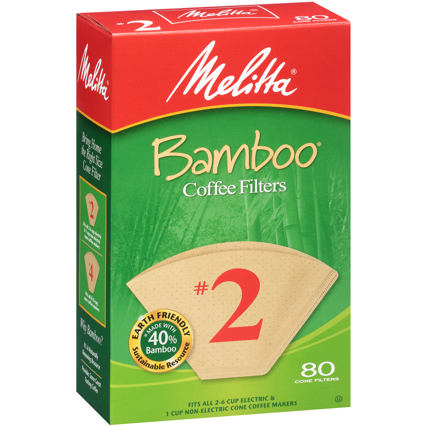 #2 Cone Bamboo Filter Paper - 80 Count