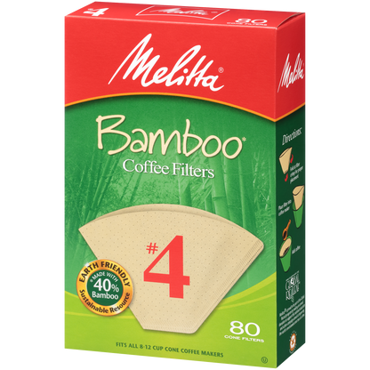 #4 Cone Bamboo Filter Paper - 80 Count