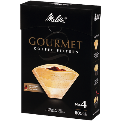Melitta No. 4 Gourmet Filter Paper fits all 8-12 Cup Cone Coffeemakers that take #4 filters