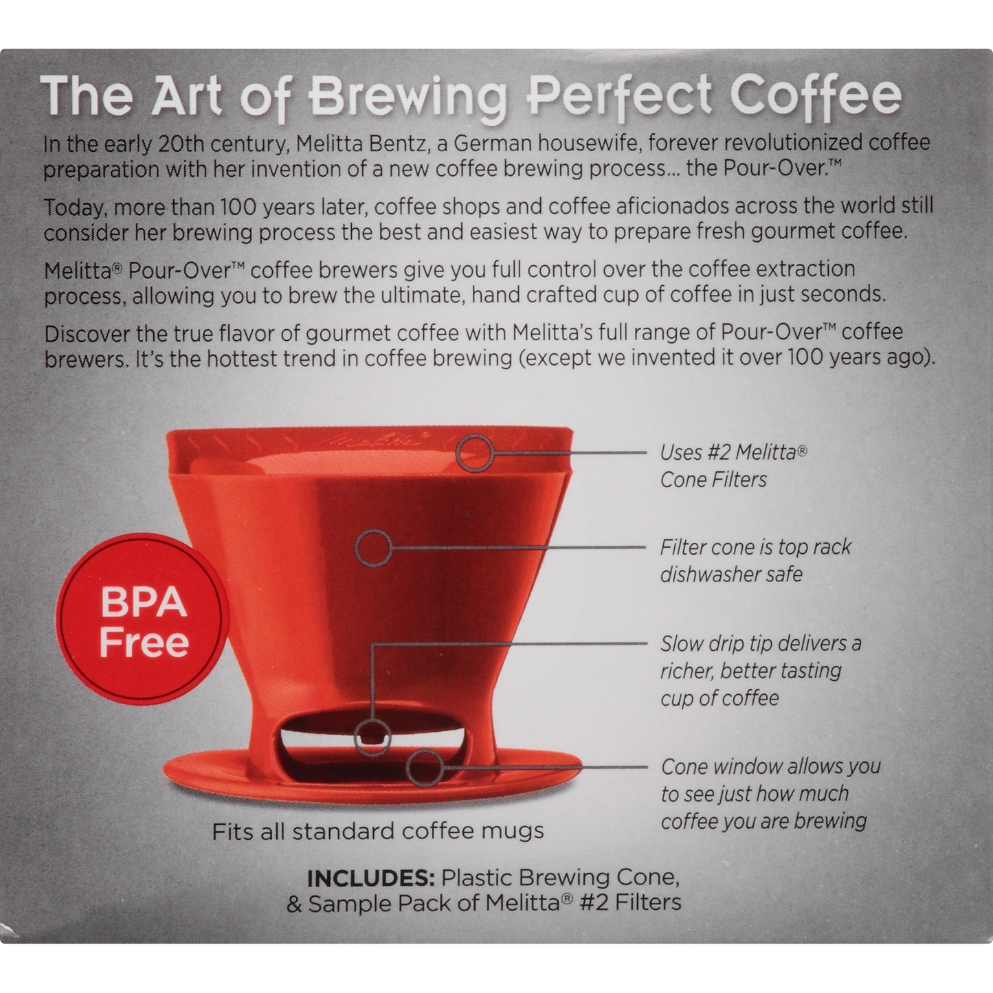 Melitta® 1-Cup Pour-Over™ Coffee Brew Cone - Red | Official