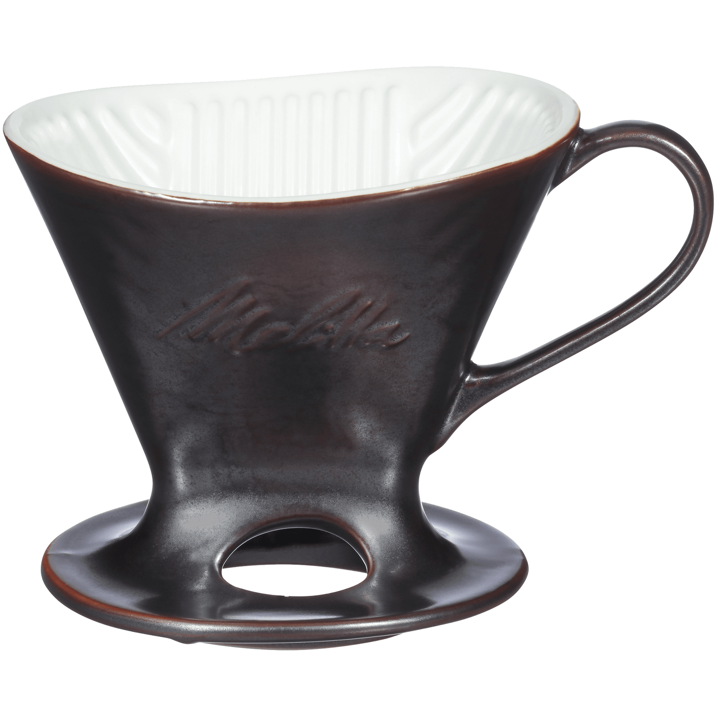 Signature Series 1-Cup Pour-Over Coffeemaker - Porcelain With Metallic Finish, Gunmetal