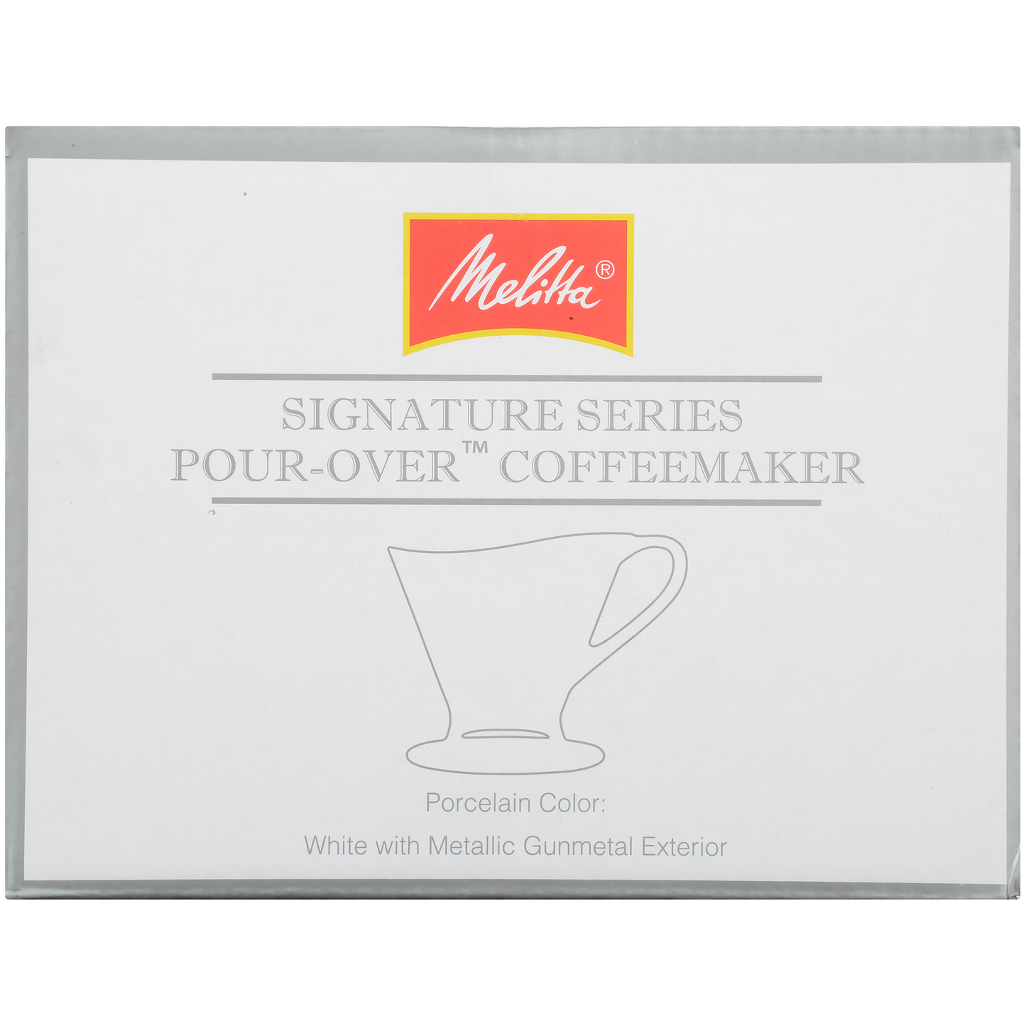 Signature Series 1-Cup Pour-Over Coffeemaker - Porcelain With Metallic Finish, Gunmetal