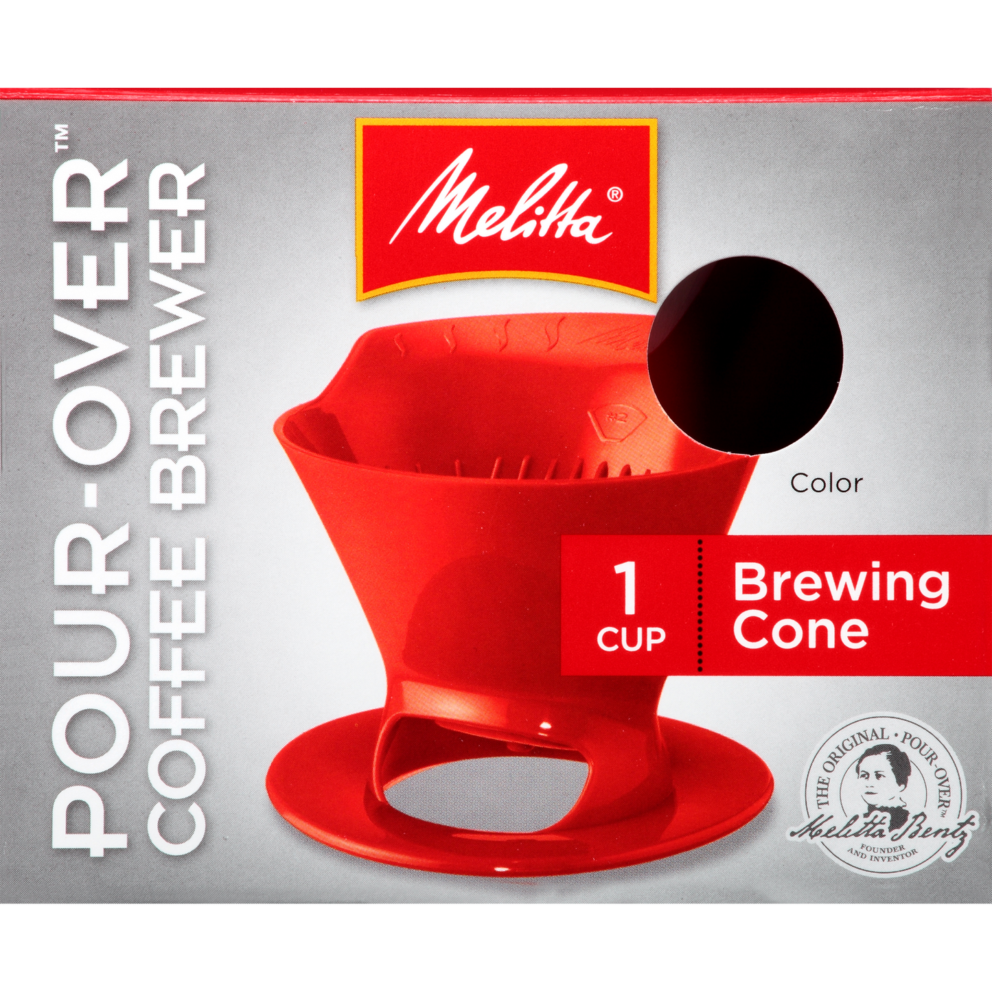 1-Cup Pour-Over Coffee Brew Cone - Red