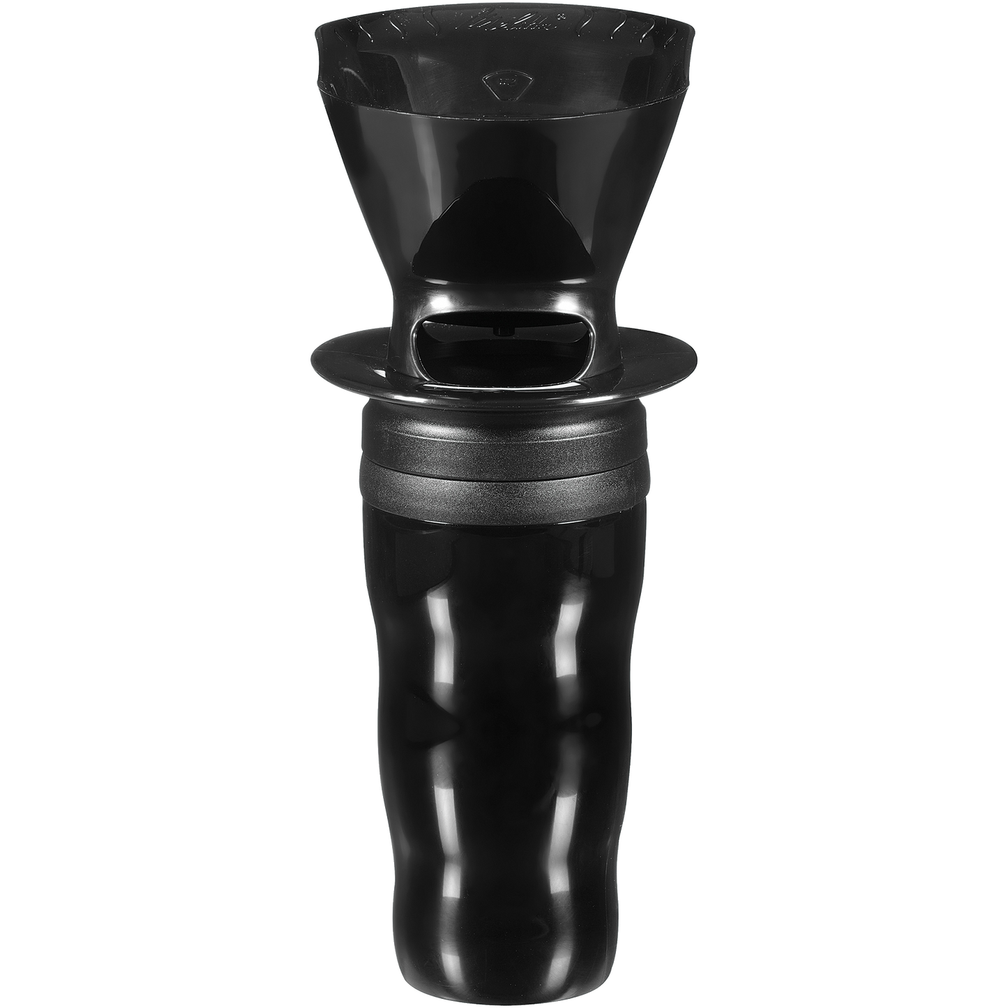  1-Cup Pour-Over Coffee Brew Cone & Travel Mug Set - Black