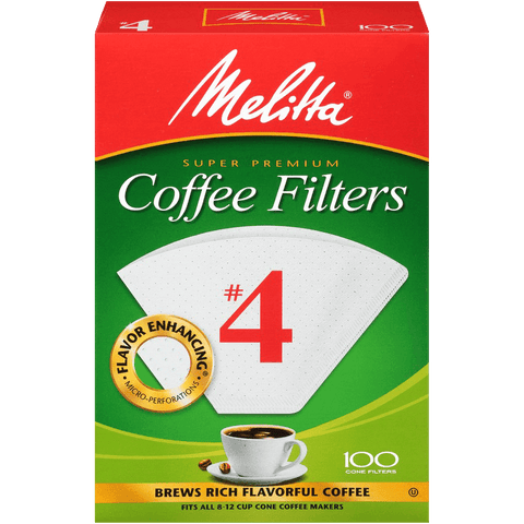 #4 Cone Filter Paper White - 100 Count