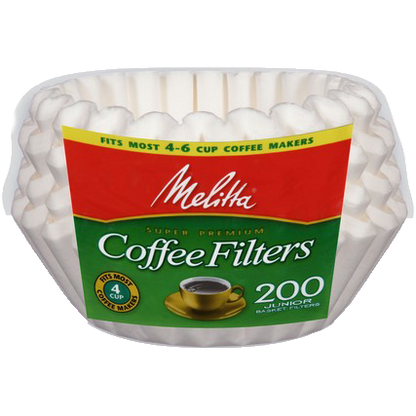 4-6 Cup Basket Filter Paper White - 200 Count
