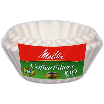 8-12 Cup Basket Filter Paper White - 100 Count