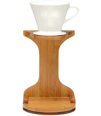 1-Cup Porcelain Pour-Over™ Coffeemaker with Bamboo Brewing Stand